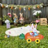 hogardeck Easter Decorations Outdoor, Metal Bunny Carrot Cart Decorative Garden