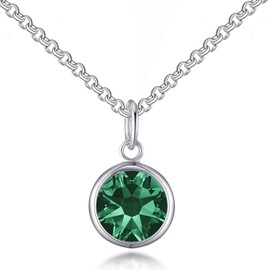 Philip Jones Green Crystal Necklace Created with Zircondia® Crystals