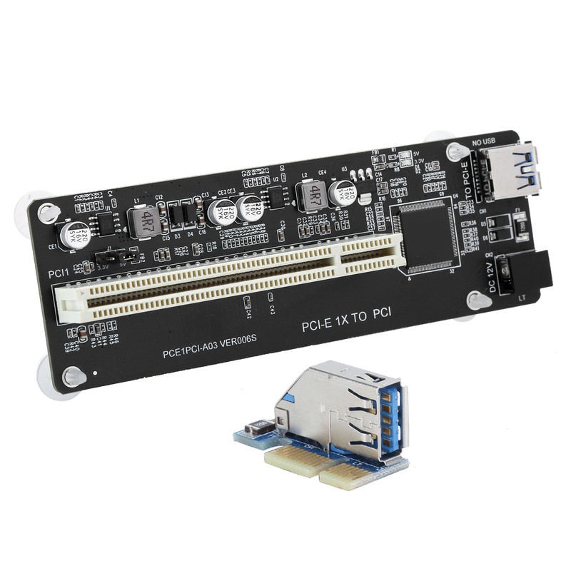 PCIE to Dual PCI Adapter Resin Riser Expansion Card with