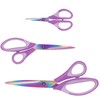 Uaugulft Multi-Purpose Scissors Set of 3, Titanium Blades, Soft Grip Handle, Purple