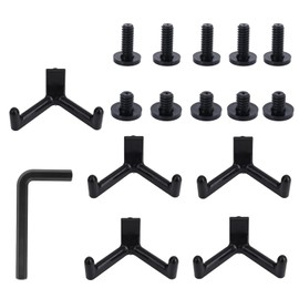 16 Pcs Storage Shed Hooks Set for Suncast, 5 Black V Shaped Tool Hooks Organizer with Long Screw Wrench Short Screw Compatible with Suncast/Craftsman Storage Shed Accessories