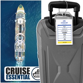 Princess Cruise Luggage Tag Holder by Cruise On [4 Pack] Fits All Princess Ships & Tags, Cruise Essentials 2025 & 2026 - Clear Luggage Tags