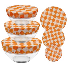 yuuzue 3 Pcs Beeswax Bowl Covers Reusable Cloth Cotton Bowl Covers Elastic Beeswax Food Wraps Elastic Fabric Cover Kitchen Storage Containers Lids for Bread Proofing Food Storage