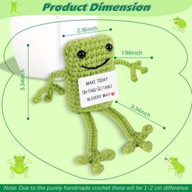 Maziky Funny Positive Frogs Mini Crochet Frogs with Positive Affirmations Cards for Inspirational Novelty Gifts and Party Decorations