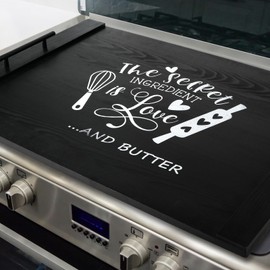 Spiareal Noodle Board Stove Wooden Cover with Handles 29.5 x 22 inches Stove Top Cutting Board Laminate Farmhouse Electric Gas Cover Handmade for Kitchen Counter (Classic Style)