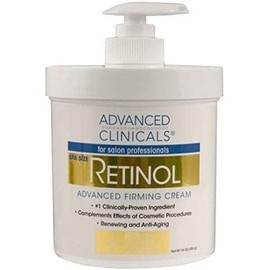 ADVANCED CLINICALS CREMA CORPORAL RETINOL REAFIRMANTE CON VITAMINA E, TE VERDE Y ALOE VERA 454GR