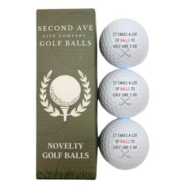 Second Ave Pack of 3 Joke Funny Golf Balls Takes A Lot of Balls Father's Day Christmas Birthday Golfer Gift