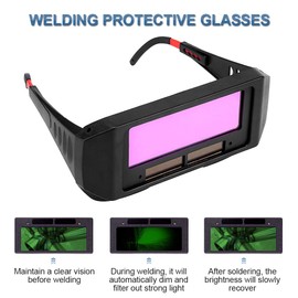 Yosoo Health Gear Welding Goggles Auto Darkening, Auto Welding Glasses Welding Mask Solar Auto Darkening Welder Eyes Glasses Welding Helmet Glasses with Elastic Strap for Protecting Eyes