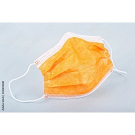Disposable Face Covering. three layer Mask Covering, Disposable Protective Mask (Orange) 50 Per Pack.