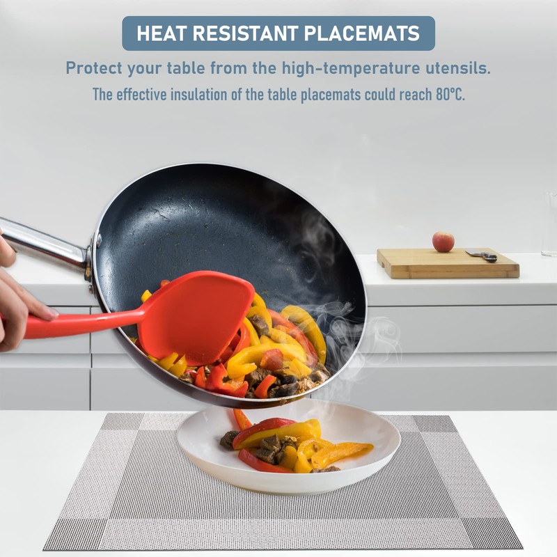 wiipara Placemats Set of 6, PVC Place Mats and Coasters