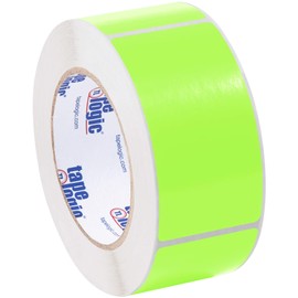 Tape Logic DL636J Inventory Rectangle Label, 4-Inch Length X 2-Inch Width, Fluorescent Green (Roll of 500)