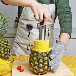 Asdirne Pineapple Cutter, Pineapple Corer with Food Grade Stainless Steel Blade and ABS Grip, Pineapple Peeler, Black, 24CM