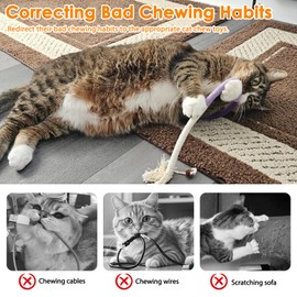 Tocirelo Cat Chew Rope Toy - 6Pack Cat Chew Toy for Teeth Cleaning, Interactive Kitten Teething Toys to Transfer Chewing from Wires, Cotton String with Natural Silvervine Ball