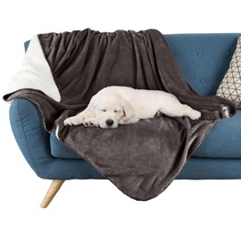 PETMAKER Dog Blanket - 60x80in Reversible Sherpa Blanket - Throw Blankets for Bed, Couch, or Car - Machine Washable Puppy Essentials (Charcoal)