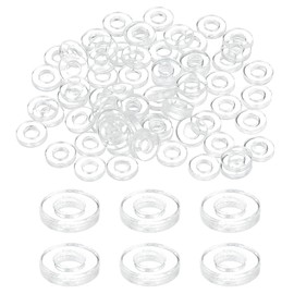 uxcell 150 Pcs M2 PVC Flat Washers Clear Plain Washer 2mm ID 4mm OD 1mm Thick Round Flat Spacers for Screws Bolts Glass Shower Door Handle Bathroom
