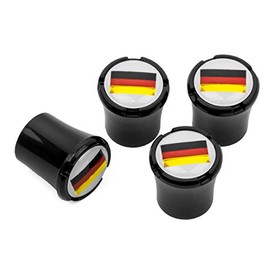 HEM HIGH-END MOTORSPORTS German Flag Black Tire Valve Stem Caps