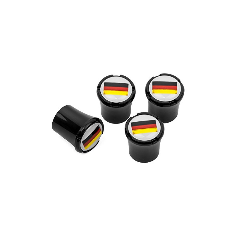 HEM HIGH-END MOTORSPORTS German Flag Black Tire Valve Stem Caps