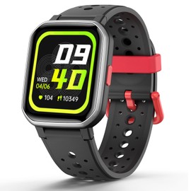 JOYELE Sport Watch Band Compatible Watch for Boys Girls, Soft Silicone Replacement Sport Strap Wristband Kids Watch (Black)