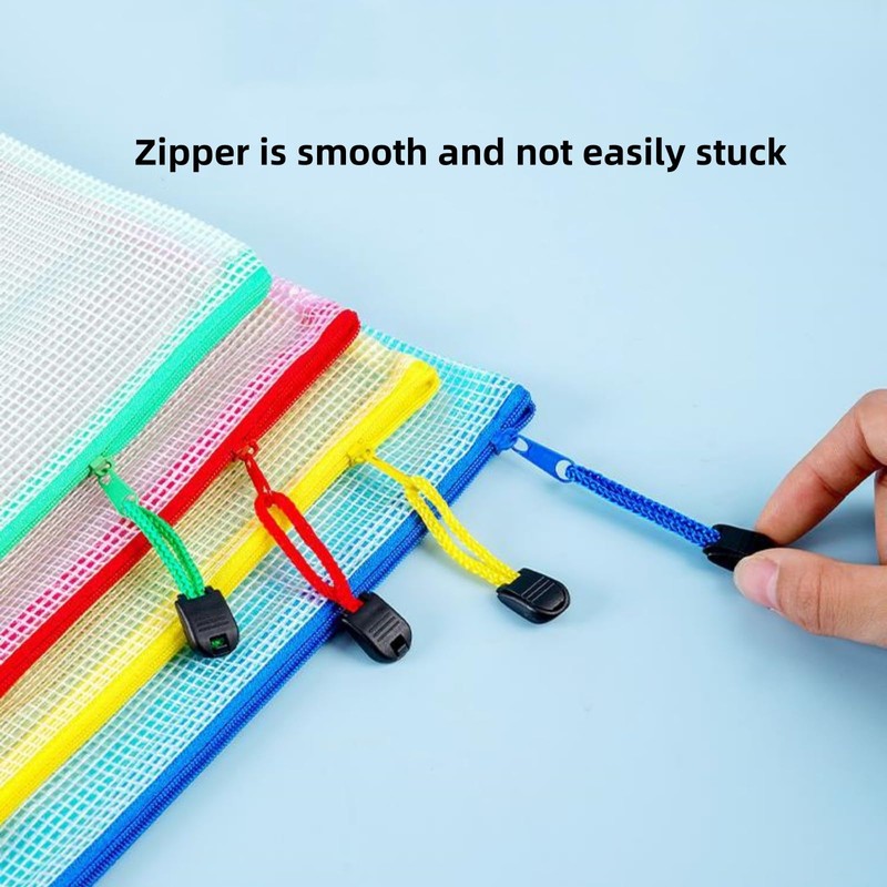 Plastic Wallets File Folder A4 Zip Lock Bags Mesh Document