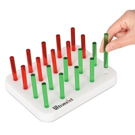 Ultrassist 20 Hole Peg Test for Occupational Therapy, Acrylic Pegs Board for Fine Motor Skills, Finger Dexterity Test