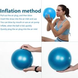 TATAFUN Gymnastics Ball Small Pilates Ball - 25 cm Mini Yoga Pilates Ball Soft & Non-Slip Fitness Ball with Inflatable Straw for Yoga, Home, Office, Sitting Ball (Pink)