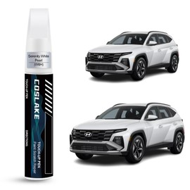 COSLAKE Car Touch Up Paint(Serenity White Pearl(W6H)) for Hyundai, Car Paint Scratch Repair Kit, Quick & Easy Solution to Repair, 2 in 1 Scratch Remover Pen with Color-Matched
