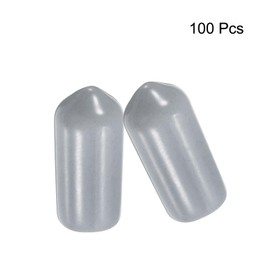 uxcell 100pcs Rubber End Caps 7mm ID Vinyl PVC Round Tube Bolt Cap Cover Screw Thread Protectors Grey