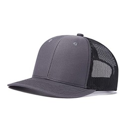 FREEBIRD99 Trucker Hat for Men & Women Adjustable Snapback Outdoor Mesh Cap (Charcoal Grey-Black)