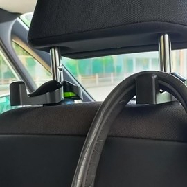 SELENEFF Car Seat Hook, 2-Piece Set, Car Luggage Hanger, Headrest Hook, Car Seat Hook, Luggage, Car Interior Storage, Car Supplies, Convenient Goods, Black