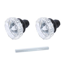 AKRILANE Mortise Glass Door Knobs Antique Crystal Vintage Style Knob Set with Spindle Antique Doorknobs for Interior Doors - Matte Black