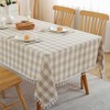 JIALE Checkered Table Cloth Square Cotton Linen Fabric Gingham Tablecloth