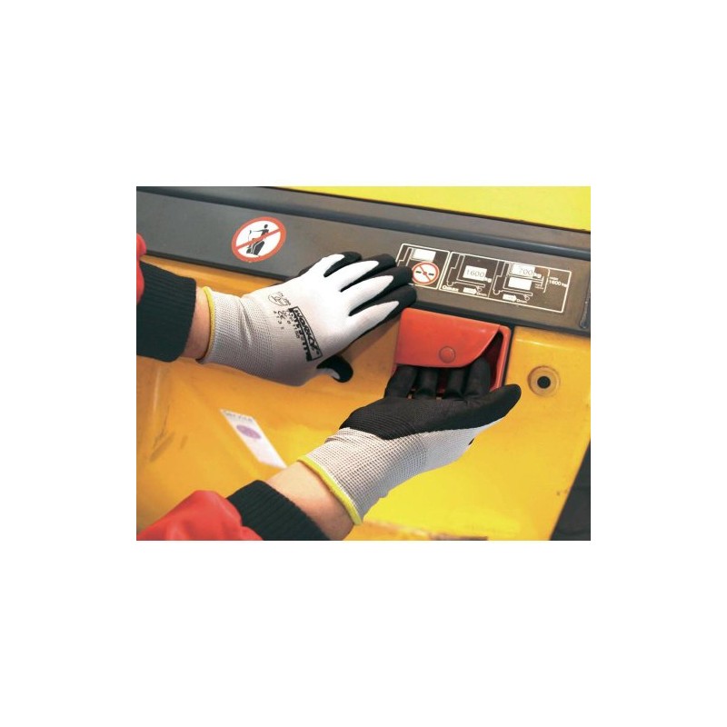 Worky 1158 Foam Nylon Nitrile Gloves Fine Mesh Size 9