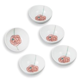 Kutani Yaki Wataya 4 Small Bowl Set Mizuhiki AP7-0312