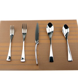 Uniturcky Silverware Set Mirror Polished Utensils – 5-Piece Flatware Set – Service for 1 – Stainless Steel Cutlery Kit of Dinner Forks, Spoons, Knives, Salad Forks & Teaspoons