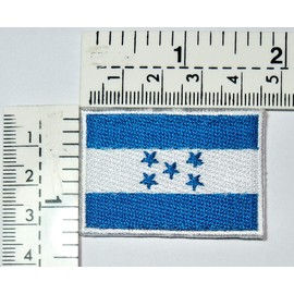 Honduras Flag Embroidered Patch Size Mini 1.2X1.7 inches. Honduras National Country Flag Iron On Applique Patch for Clothes Jacket Jeans Cap Backpacks Uniform Emblem Military (14)