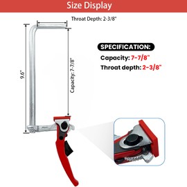 2025 Upgraded Ratcheting Table Clamp, Quick Track Saw Clamps Ratchet Guide Rail F Clamp MFT Clamp for MFT Table & Guide Rail System Wood Clamps for Festool, 7-7/8" Capacity x 2-3/8" Throat Depth-2PCS