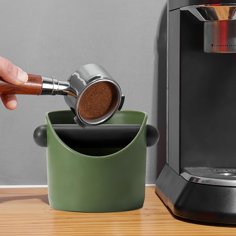 Coffee Knock Box with Removable Metal Knock Bar & Non-Slip