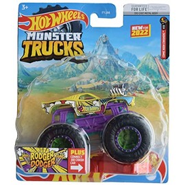 Hot Wheels Monster Trucks Rodger Dodger, Plus Connect and Crash Car