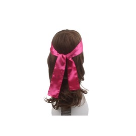 AllMatchWigs 2pcs Edge control soft satin headband 2.4inch width hair wrap bands 20 color choice (hot pink)