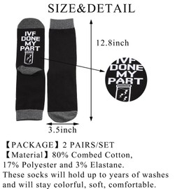 BDPWSS IVF Dad Socks IVF Transfer Day Gift First Time Dad I-V-F Done My Part Lucky Fertility Sock Infertility Awareness Gifts (CA/US, Alpha, One Size, Regular, Regular, IVF Socks)