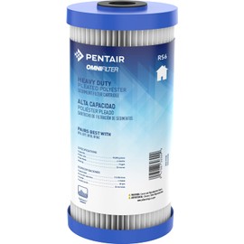 Pentair OMNIFilter RS6 Sediment Water Filter, 10-Inch, Whole House Heavy Duty Big Blue Pleated Replacement Cartridge, 10" x 4.5"