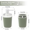 2PCS Bathroom Accessories Set, Sage Green Soap and Toothbrush Holder