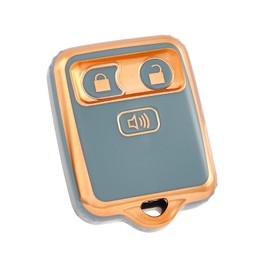 OFF WE GO for Ford Key Fob Cover, Soft TPU Car Key Case Fit for Ford E150 E250 E350 F150 F250 F350 Escape Edge Excursion Expedition Explorer Focus Fusion Lincoln Smart Key (Gold Blue)