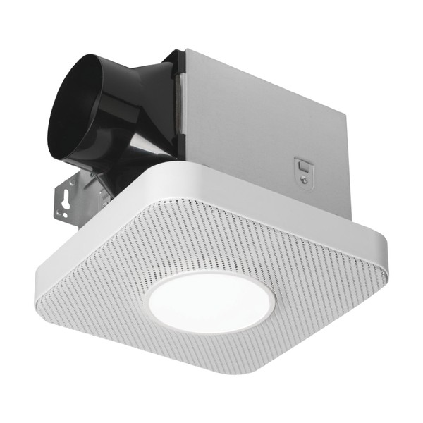 Homewerks 90-CFM 1.2 Sones White Easy-Install Square Ventilation Fan LED