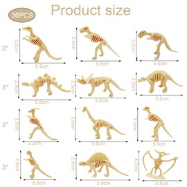 36PCS Dinosaur Bones, Mini Dinosaurs,Dinosaur fossils Toy Dinosaurs Party Decorations, Suitable for Science Teaching Activities and Birthday Parties