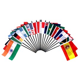 INTERNATIONAL/COUNTRY WORLD FLAG SET--Polyester 4"x6" Flags, One Flag for Each Country in a Specific Region or World Organization, 4x6 Miniature Desk & Table Flags, Small Mini Stick Flags (G-20 (Group of 20))