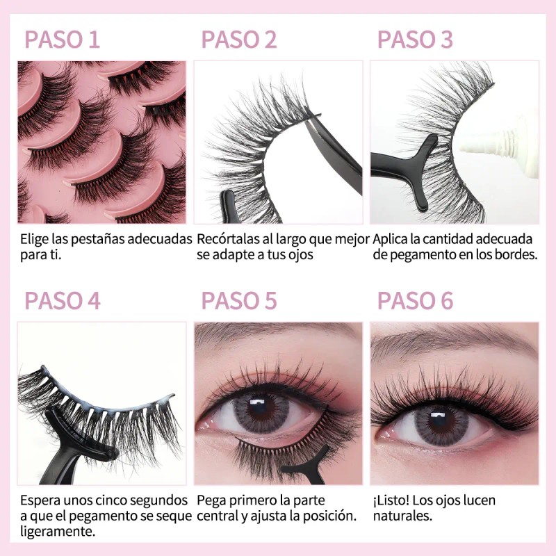 20 Pares De Pestañas Postizas 3d Mixtas Visón Hecho Mano