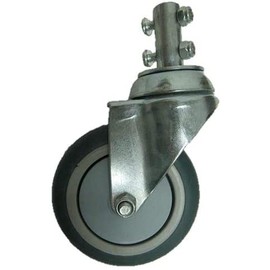 4" LAUNDRY CART CASTER WHEEL, ROUND POST, FITS R&B WIRE