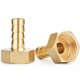 Drado Pack of 2 Hose Nipples with Hexagonal and Male Thread, Hose Connection Internal Thread for Air, Water, Fuel, Oil and Gas Hose Lines (1/2 Inch Inner Thread x 10 mm)