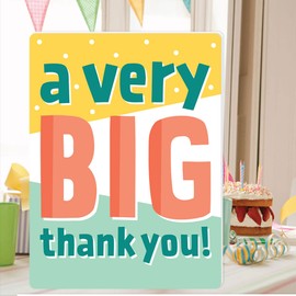Big Dot of Happiness A Very Big Thank You - Gratitude Giant Greeting Card - Big Shaped Jumborific Card - 16.5 x 22 inches